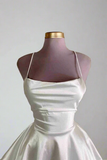 Lovely Pink Straps A-Line Satin Short Party Dress Homecoming Dress HZ0319
