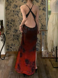 Ombre Prom Dress Crew Neck Backless Gala Dress Formal Dress Evening Dress HZ0319