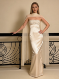 Minimalist Prom Dress Strapless Gala Dress Long Evening Dress Formal Dress HZ0319