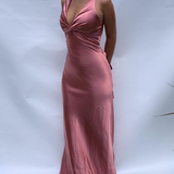 Tiffany Blue V Neck Sheath Satin Wedding Guest Dress Simple Long Party Dress, HZ0319