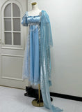 New Arrival Prom Dress Light Blue Square Neck Imperial Dress Evening Dresses Formal Dress HZ0319