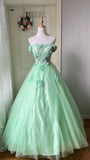 Beauty Ball Gown Light Green Strapless Pleated Tulle Prom Dresses Evening Gala Gown Birthday Party Dress HZ0319