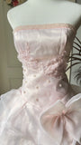 Chic Ball Gown Light Pink Strapless Pleated Prom Dresses Evening Gala Gown Quinceanera Dress HZ0319