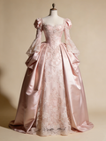 Elegant Ball Gown Light Pink Sweetheart Lace Prom Dresses Quinceanera Dress Evening Gala Gown HZ0319