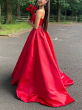 Stunning Prom Dress Sweetheart Formal Outfits Beading Red Evening Gown Gala Dress HZ0319