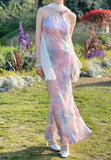 New Arrival Prom Dress Spaghetti Straps Print Evening Dress Long Cocktail Outfits Gala Gown HZ0319