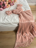 Pink Off Shoulder A-Line Long Party Dress Wedding Guest Dress HZ0319