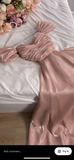 Pink Off Shoulder A-Line Long Party Dress Wedding Guest Dress HZ0319