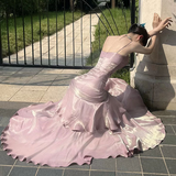 Silver Grey Straps Vintage Chiffon Long Party Dress Birthday Gown HZ0319