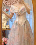 Colorful Prom Dress V-neck Pleated Evening Dress Long Cocktail Outfits Gala Gown HZ0319