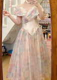 Colorful Prom Dress V-neck Pleated Evening Dress Long Cocktail Outfits Gala Gown HZ0319