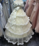 Fashion Ball Gown Off Shoulder Tulle Pleated Quinceanera Dress Evening Dress Gala Prom Gown HZ0319