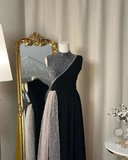 Black High Neck Sleeveless A-Line Long Formal Party Dress HZ0319