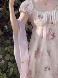 Charming Imperial Prom Dress Crew Neck Pleated Print Gala Gown Evening Dress Party Outfits HZ0319