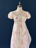 Charming Imperial Prom Dress Crew Neck Pleated Print Gala Gown Evening Dress Party Outfits HZ0319
