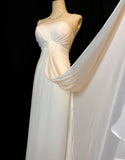 Elegant Prom Dress White Spaghetti Straps Pleated Formal Gown Evening Dress Gala Dress HZ0319