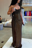 Gorgeous One Shoulder Mermaid Long Formal Party Dress with Split HZ0319
