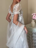90s Retro Prom Dress Square Neck Imperial Dress Formal Gala Gown Evening Dress Party Outfits HZ0319