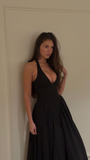 Elegant Halter Neck A-Line White Long Party Dress Fashion Women Dress, HZ0319