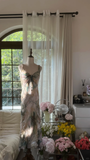 Vintage Shinny Spaghetti Strap Backless Sweetheart Design Romantic Chiffon Evening Dress Prom Dress HZ0319