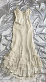 Elegant Ivory 2 Pieces Mermaid Long Party Dress Birthday Outfits HZ0319