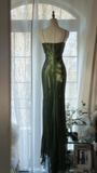 Elegant Dark Green Sparkling Beaded Sweetheart Romantic Evening Dress Prom Dresses HZ0319