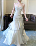 Silver Grey Straps Vintage Chiffon Long Party Dress Birthday Gown HZ0319