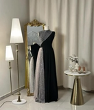 Black High Neck Sleeveless A-Line Long Formal Party Dress HZ0319