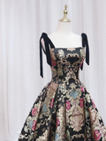 Vintage Floral Applique Spaghetti Strap Design A-line Satin Party Dress Homecoming Dress HZ0319