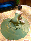 Green Spaghetti Straps A-Line Chiffon Long Evening Party Dress HZ0319