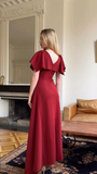 Wine Red Sleeveless A-Line Long Formal Evening Party Dress HZ0319