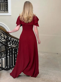 Wine Red Sleeveless A-Line Long Formal Evening Party Dress HZ0319