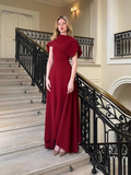 Wine Red Sleeveless A-Line Long Formal Evening Party Dress HZ0319