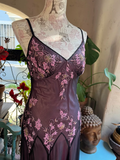 Dark Purple Spaghetti Straps Beading Vintage Party Dress Evening Gown HZ0319
