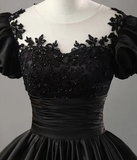 BlackA-Line Appliques Formal Party Dress Ball Gown with Beading HZ0319