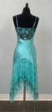 Turquoise Straps Lace Beading Sheath Vintage Long Party Dress HZ0319