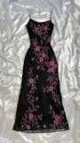 Black Spaghetti Straps Beadings Sheath Long Evening Party Dress HZ0319
