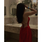 Burgundy A-Line Slit Prom Dress Satin Formal Party Dress, HZ0319