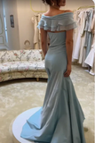 Light Blue V Neck A-Line Vintage Prom Dress Evening Gown HZ0319