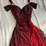 Vintage Straps Chiffon Ruffles Elegant Long Prom Dress, HZ0319