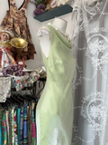 Gorgeous Light Green Cowl Neck Elegant Mermaid Long Evening Dress Prom Dresses HZ0319
