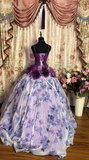 Lilac Straps A-Line Chiffon Quinceanera Dresses Sweet 16 Birthday Ball Gowns, HZ0319