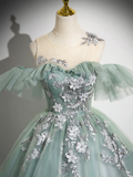 Cute Tulle Lace A-Line Off Shoulder Evening Gown Formal Party Dress HZ0319
