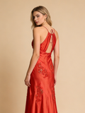 Charming Prom Dress Spaghetti Straps Satin Long Evening Dress Gala Gown Birthday Party Outfits HZ0319