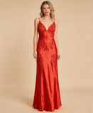 Charming Prom Dress Spaghetti Straps Satin Long Evening Dress Gala Gown Birthday Party Outfits HZ0319