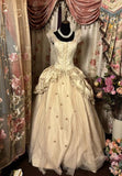 Ivory A-Line Straps Corset Vintage Long Evening Gown Wedding Dress, HZ0319