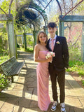 Lovely Pink Strapless Sheath Graduation Dress Long Party Dress, HZ0319