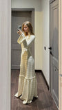 Elegant Ivory Long Sleeves A-Line Long Party Dress, HZ0319