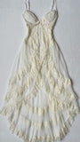 Spaghetti Straps A-Line Lace Vintage Long Party Dress, HZ0319