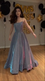 Shiny Green A-Line Straps Long Party Dress Birthday Outfits, HZ0319